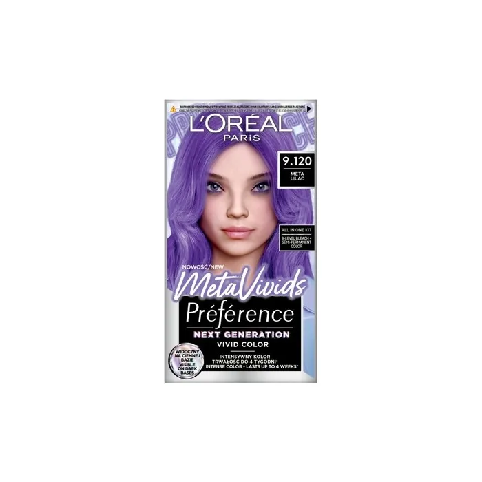 Loreal Preference Metavivids Hair Color 9120 Meta Lilac