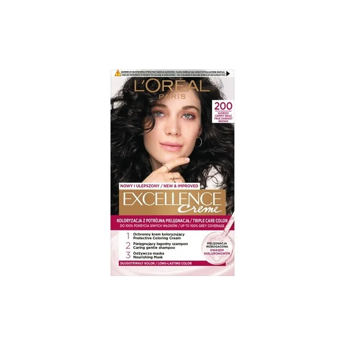 L'Oreal Excellence Creme Hair Color 200 Dark Brown 176ml