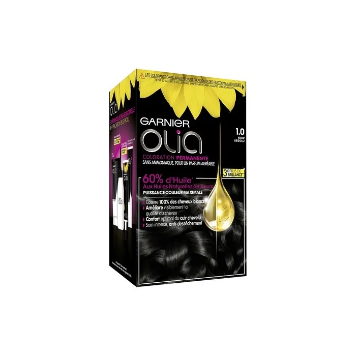 Garnier Olia Ammonia Free Permanent Oil Dye Absolute Black Noir Absolu