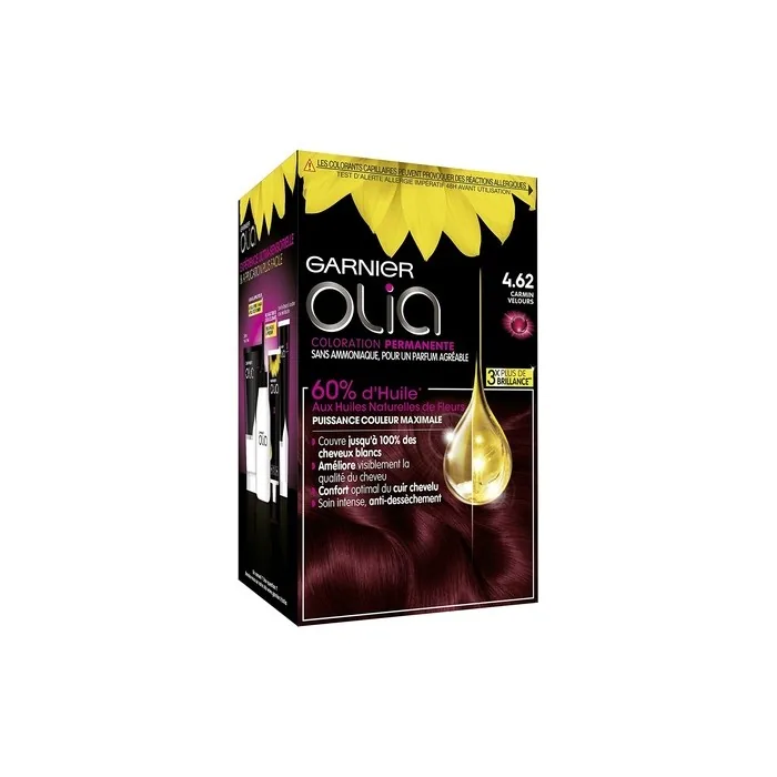 Garnier Olia Permanent Hair Dye Ammonia-Free Natural Flower Oils 4.62 Crimson Velvet