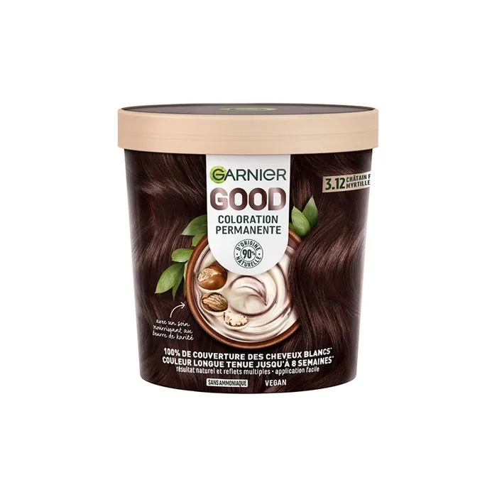 Garnier Good Permanent Coloring Ammonia Free Hair Colour 312 Dark Chestnut Blueberry 160 Ml