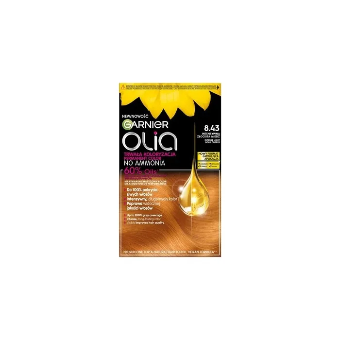 Garnier Olia Paint Color 8.43 Intense Light Gold Copper
