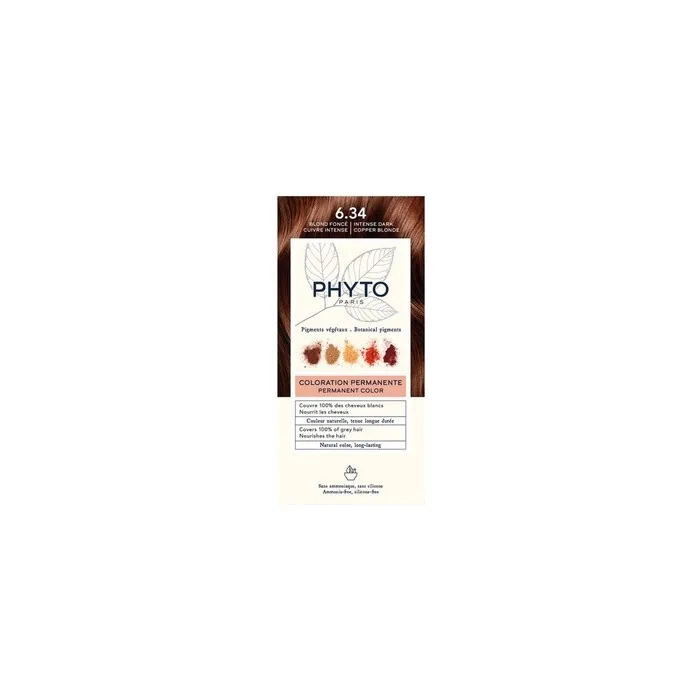 Phyto Permanent Hair Color 634 Dark Blonde With Plant Pigments