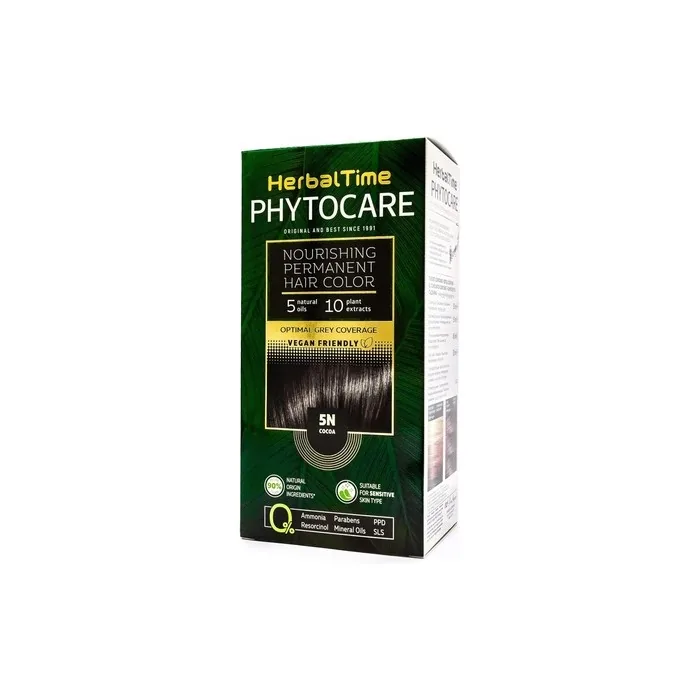 Herbal Time Phytocare Permanent Hair Dye Color Cocoa 5n