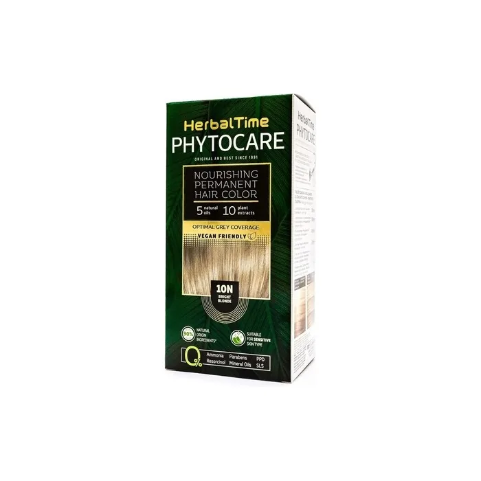 Herbal Time Phytocare Permanent Hair Dye Color Bright Blonde 10n