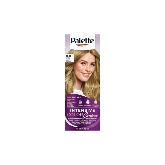 Schwarzkopf Palette Intensive Color Cream 8-0 Light Blonde - Permanent Hair Dye