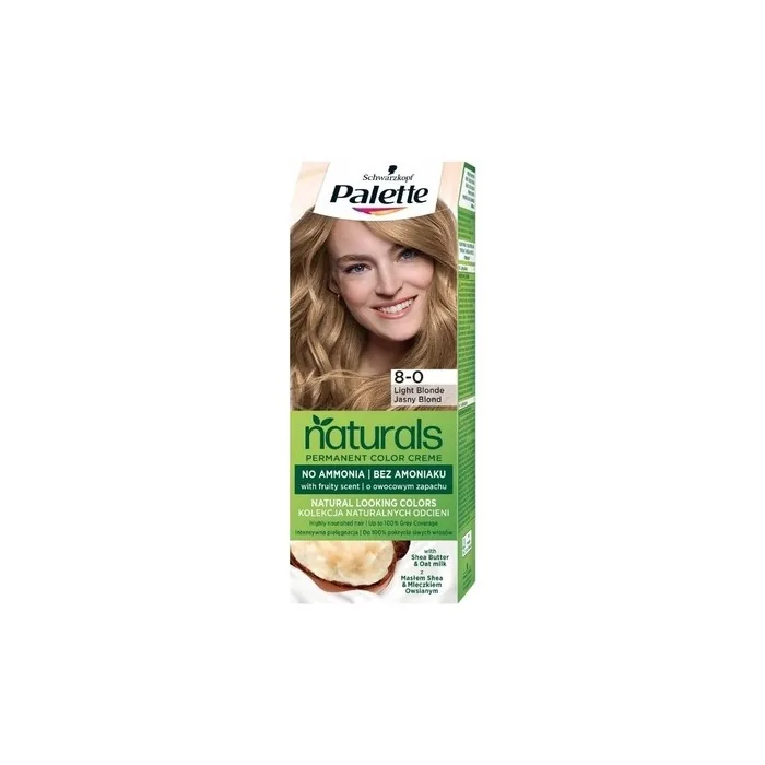 Palette Permanent Naturals Color Cream Hair Dye With Honey And Argan Oil 300 8-0 Light Blonde