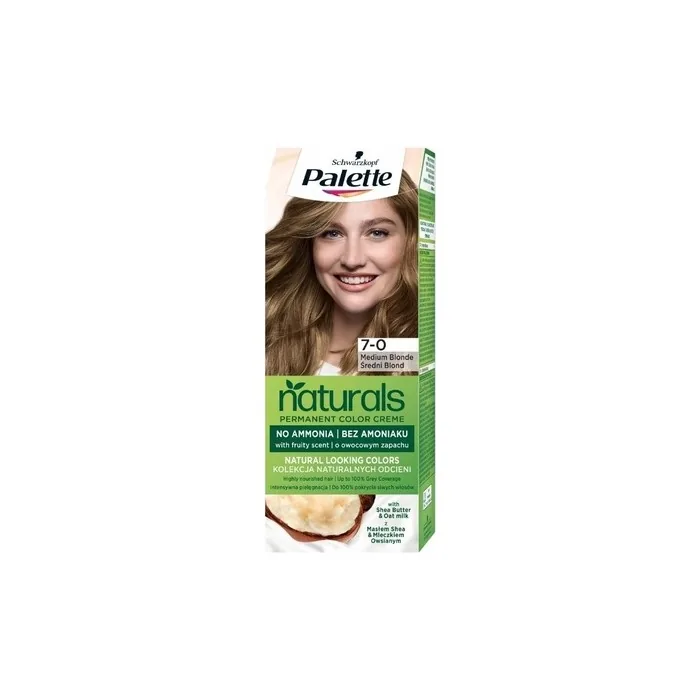 Palette Permanent Naturals Color Cream Hair Dye With Honey And Argan Oil 400 7-0 Medium Blonde