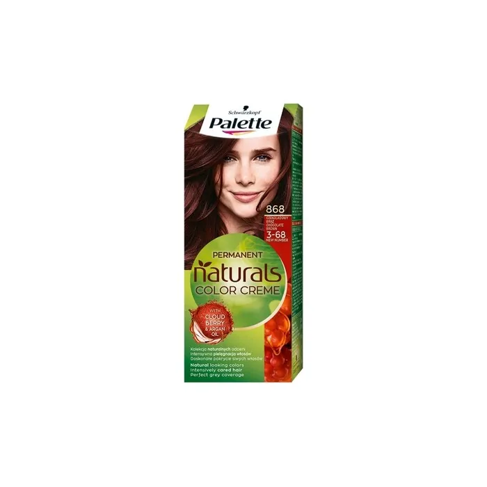 Palette Permanent Naturals Color Cream Hair Dye With Raspberry And Sea Buckthorn And Argan Oil 868 368 Chocolate Brown