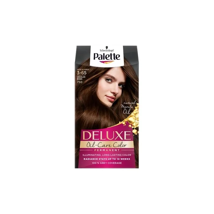 Palette Deluxe Oil-Care Permanent Hair Color With Micro Oils 750 Chocolate Brown