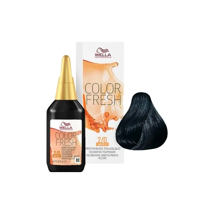 Wella Colour Fresh Semi-Permanent Hair Colour No. 2/0 Black 75ml