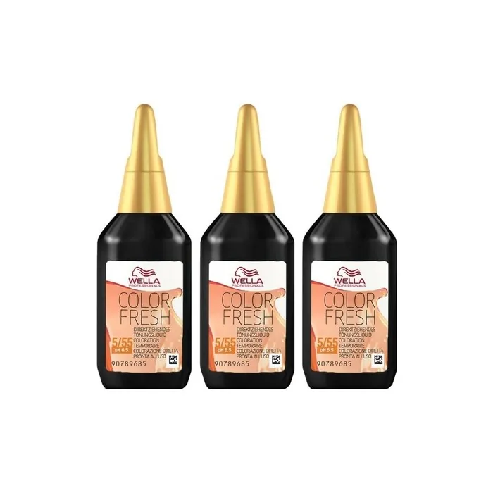 Wella Color Fresh Hair Toner 5/55 Light Brown/Intense Red Violet 75ml