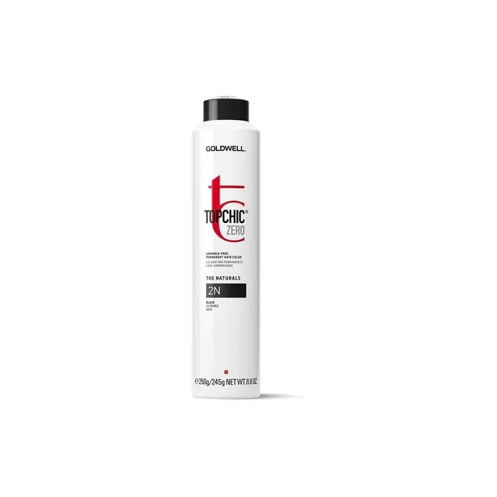 2N Topchic Zero Black Can 250ml Permanent Ammonia-Free Hair Color