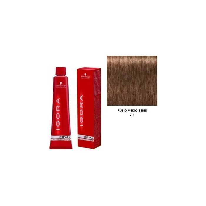 Igora Royal Schwarzkopf Medium Beige Blonde Shade 74 Hair Coloring