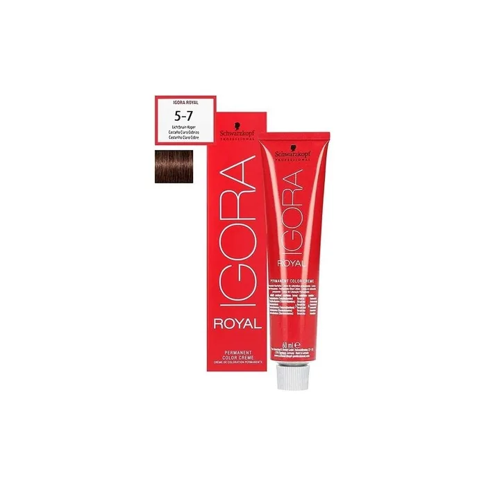 Schwarzkopf Igora Royal Hair Dye, 60 Ml, Shade 5-7, Light Chestnut Copper