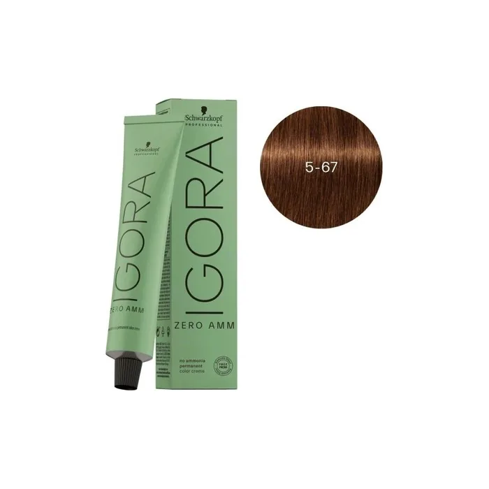 Schwarzkopf Igora Zero Amm 567 Hair Color Light Brown Coppery Brown 60 Ml