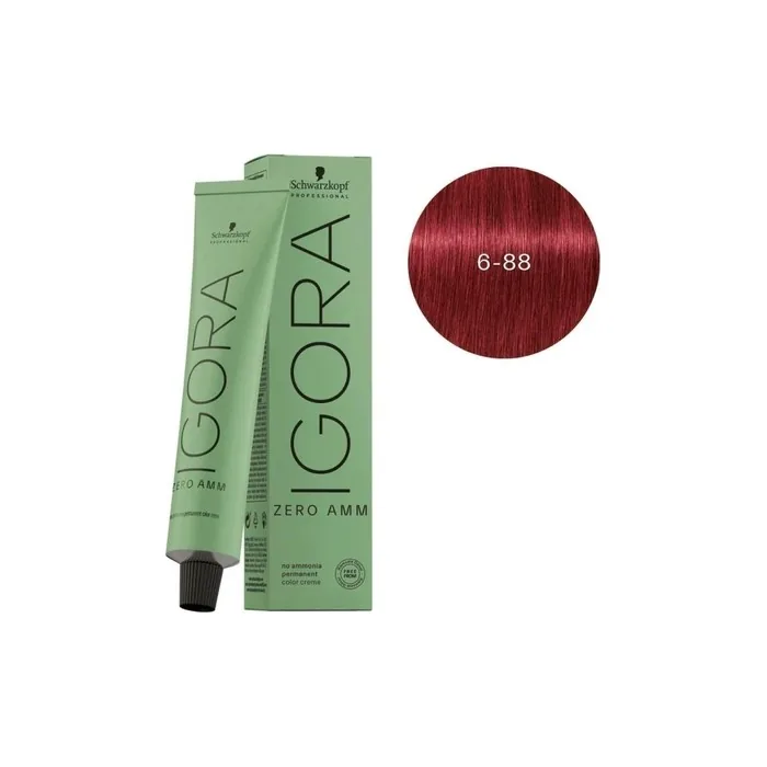 Schwarzkopf Igora Zero Amm 688 Hair Color Dark Intense Red 60 Ml