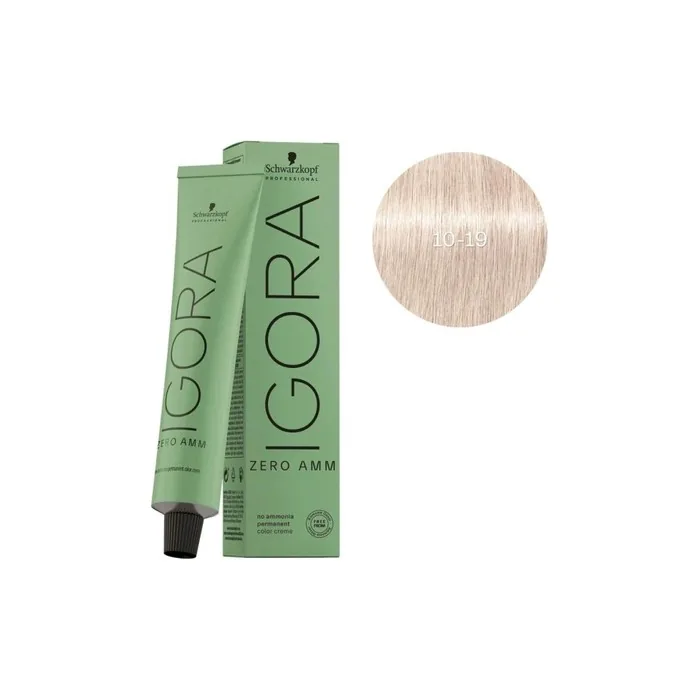 Schwarzkopf Igora Zero Ammonia 1019 Platinum Ash Violet Hair Color 60 Ml