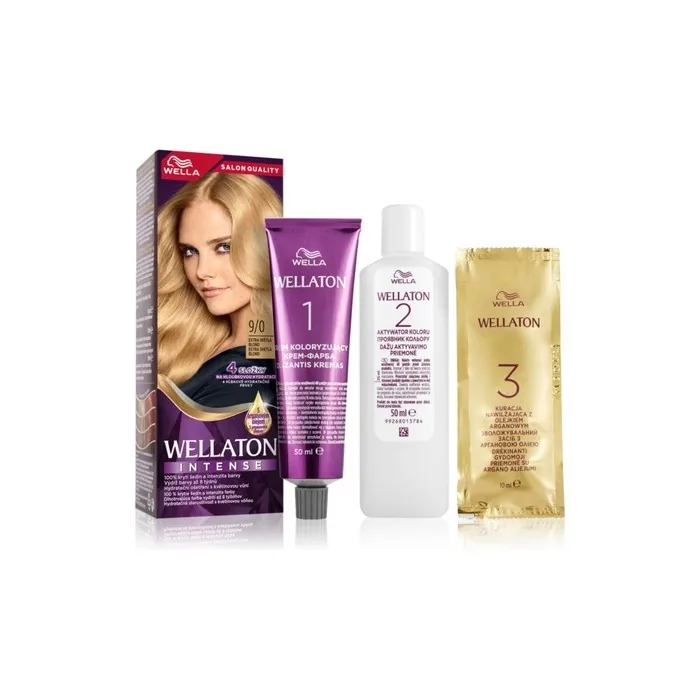 Wella Wellaton Intense Permanent Hair Color With Argan Oil 90 Very Light Blonde 1 Piece