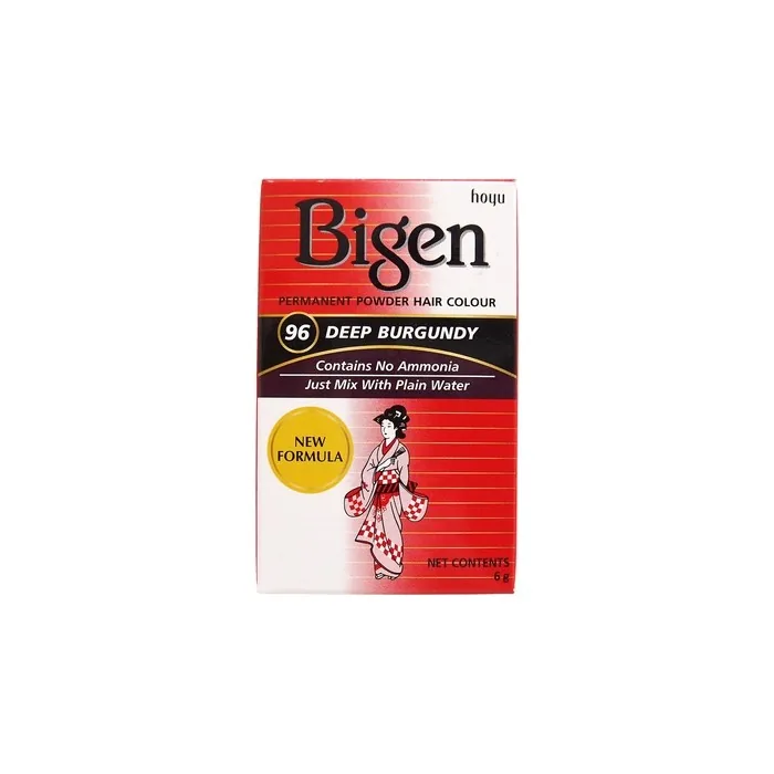 Bigen Dye Permanent Powder Hair Colour 96 Deep Burgundy