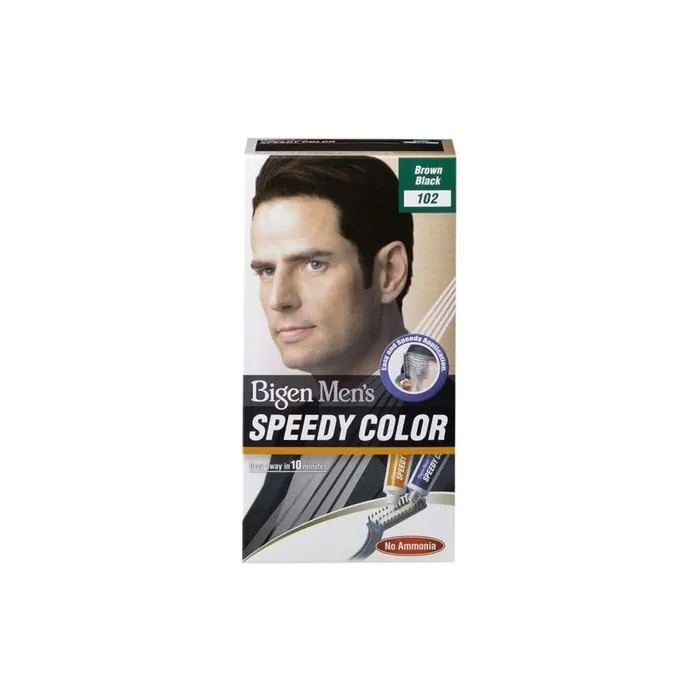 Bigen Men's Speedy Color 102 Brown Black with Easy and Fast Application and No Ammonia - Includes Applicator Comb