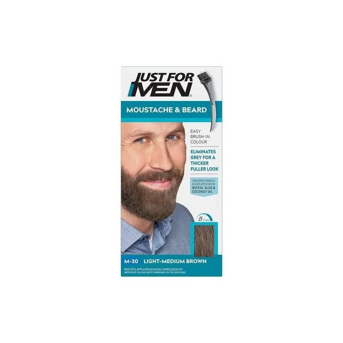 Just For Men Moustache & Beard Light-Medium Brown Dye with Applicator Brush