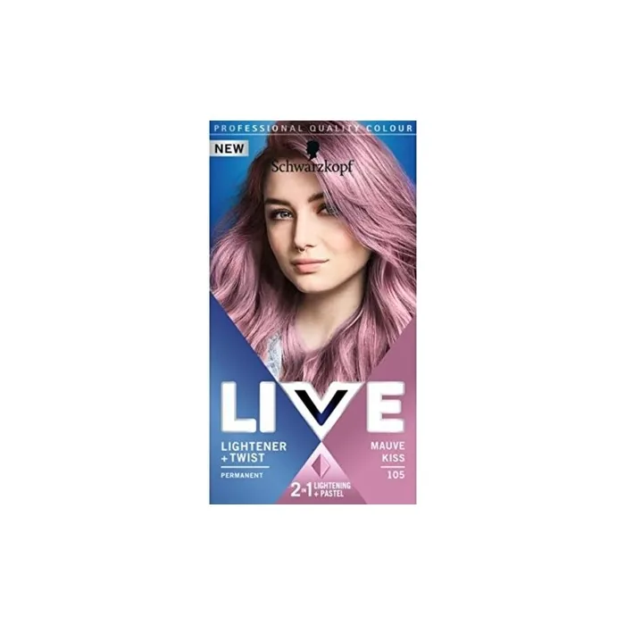 Schwarzkopf LIVE Lightener + Twist Permanent Pink Hair Dye Mauve Kiss 105