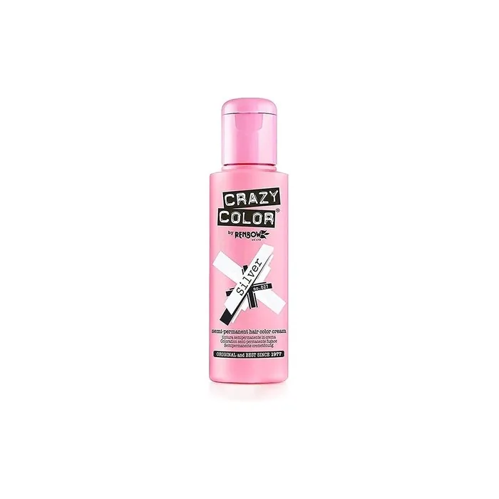 Renbow Crazy Color Semi-Permanent Hair Color Dye Silver 027 100ml