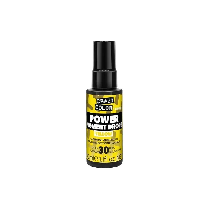 Crazy Color Yellow Power Pigments Ultra Concentrated Custom Toner & Semi-Permanent Dye Vegan Formula 30ml