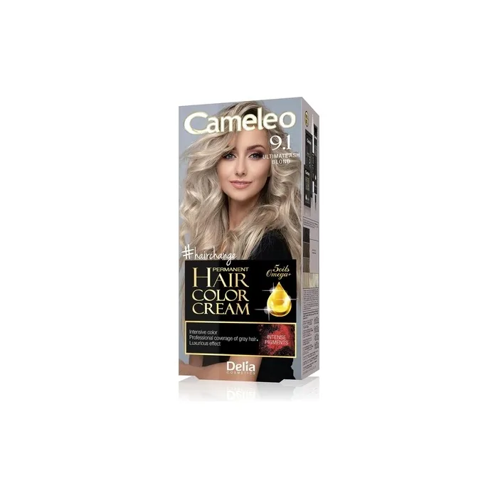 Cameleo Permanent Hair Colour Cream Ultimate Ash Blonde Intensive Color & Protection 5 Oils + Omega Plus Acids Professional Luxurious Hair Dye
