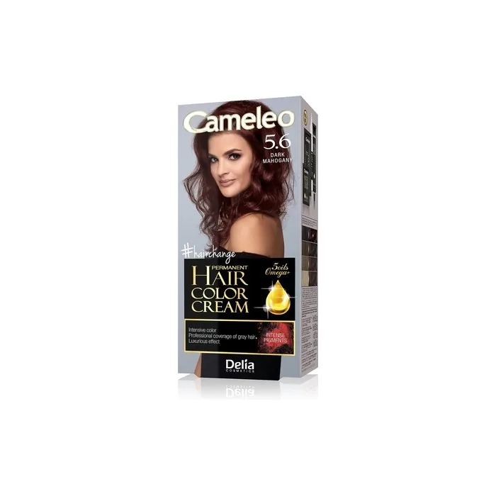 Cameleo Permanent Hair Colour Cream Dark Mahogany Intensive Color & Protection 5 Oils + Omega Plus Acids Professional Luxurious Hair Dye