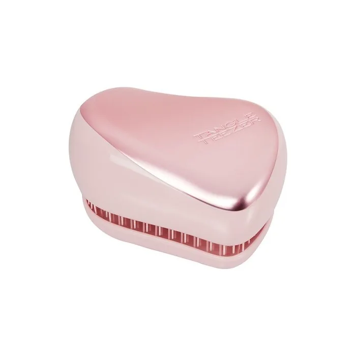 Tangle Teezer Compact Styler Pink Matte Chrome Hairbrush For Detangling