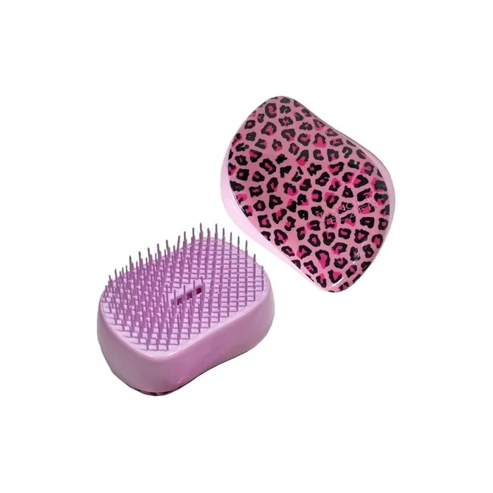 Tangle Teezer The Compact Styler Detangling Hairbrush for Wet Dry Hair Perfect for Traveling On the Go Pinky Leopard