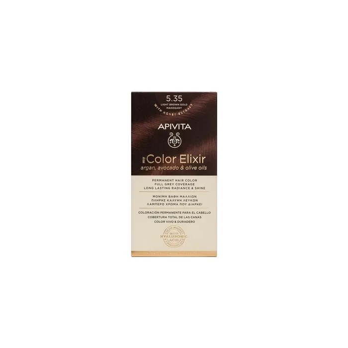 Apivita My Color Elixir 535 Gold Mahogany Light Brown Hair Color