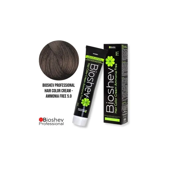 Bioshev Professional Hair Color Cream Ammonia Free 100ml - Light Brown 5.0