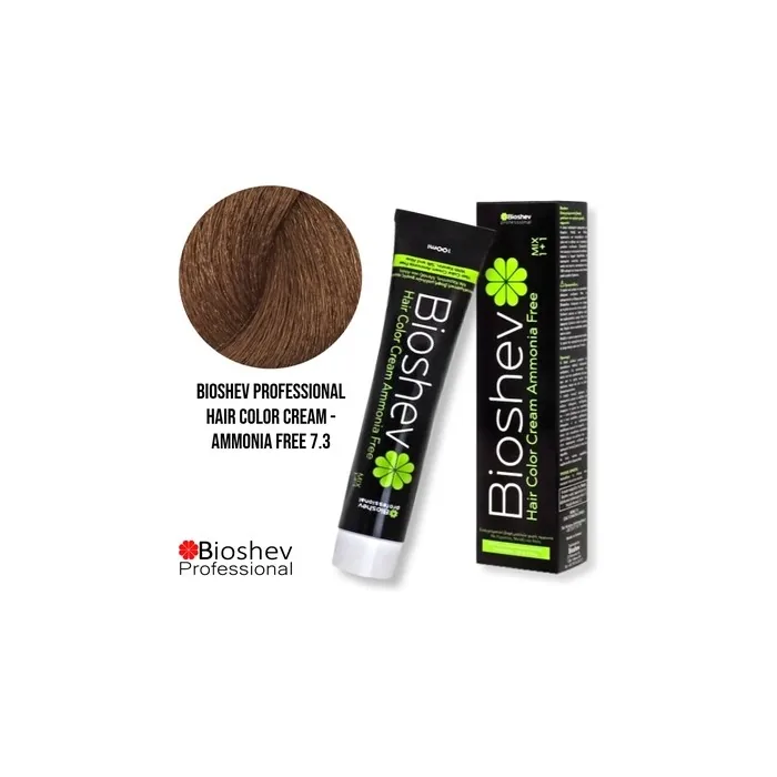 Bioshev Professional Hair Color Cream Ammonia Free 100ml - 7.3 / Golden Blond