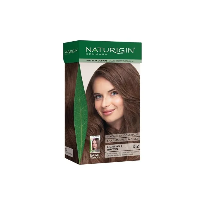 Light Ash Brown 52 Permanent Hair Color with Natural Ingredients