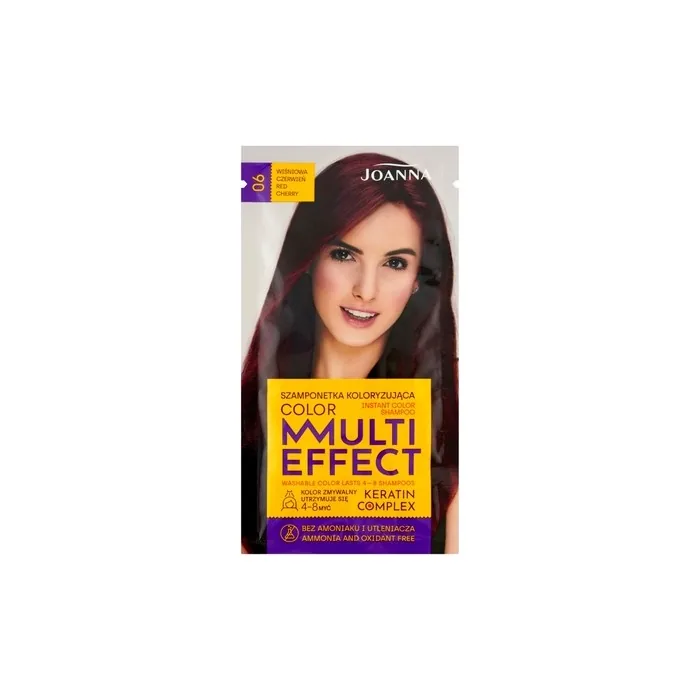 Joanna Multi Effect Keratin Complex Color Instant Color Shampoo Cherry Red 06 - 35g