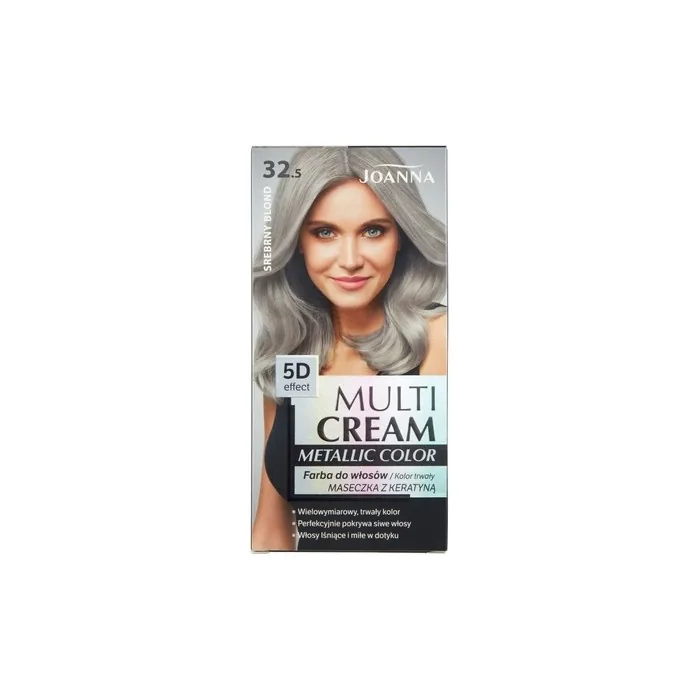 Joanna Multi Cream Metallic Color 5d Effect Hair Dye 32.5 Silver Blonde