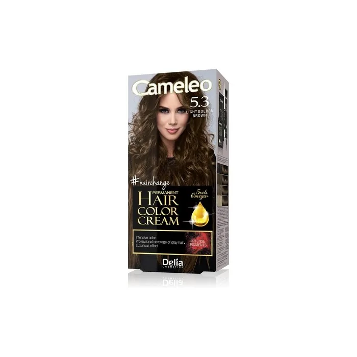 Cameleo Permanent Hair Colour Cream Light Golden Brown Intensive Color & Protection 5 Oils + Omega Plus Acids Professional Luxurious Hair Dye