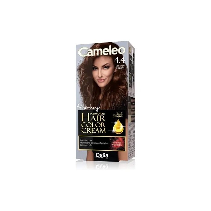 Cameleo Permanent Hair Colour Cream Copper Brown Intensive Color & Protection 5 Oils + Omega Plus Acids Professional Luxurious Hair Dye Full Kit