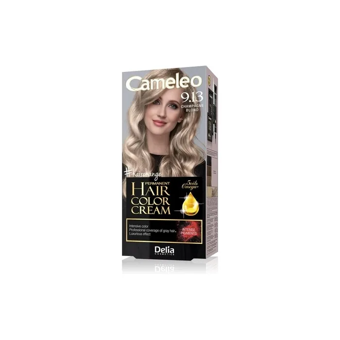 Cameleo Permanent Hair Colour Cream Champagne Blonde Intensive Color & Protection 5 Oils + Omega Plus Acids Professional Luxurious Hair Dye Full Kit 9.13