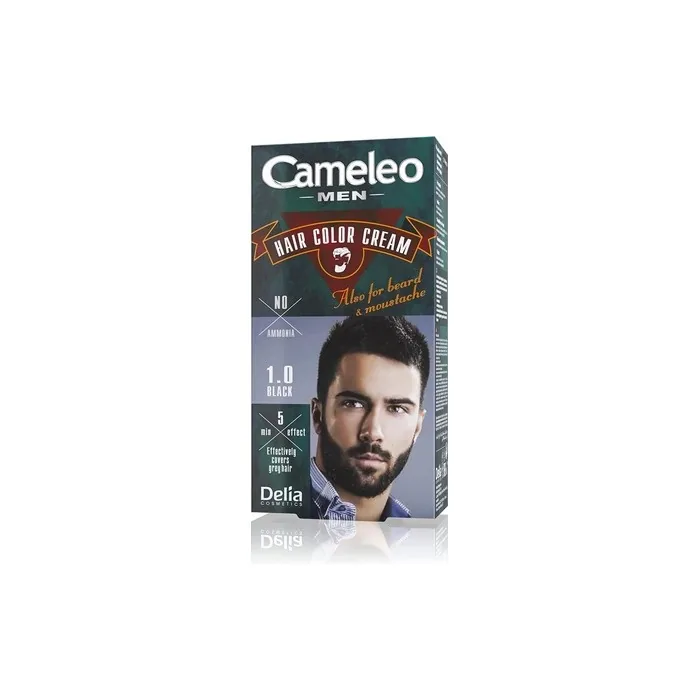 Cameleo Men Permanent Hair Dye Black Color for Hair Beard & Moustache Natural Color Effect in 5 Minutes Cover Grey Hair Ammonia Free 30ml