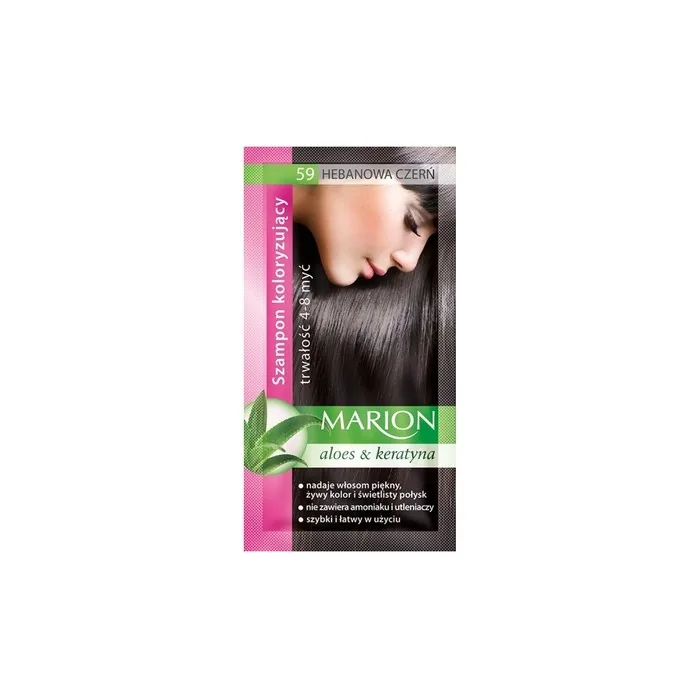Marion Hair Dye Shampoo Semi-Permanent Colour 4 to 8 Washes Evening Wood Black 40ml