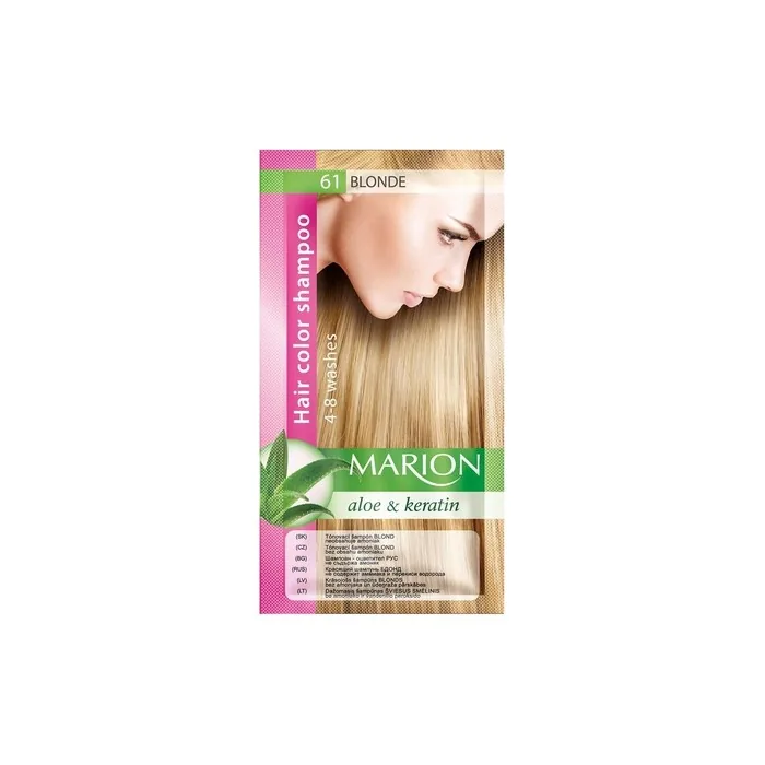 Marion Hair Color Shampoo in Sachet Lasting 4-8 Washes 61 Blonde