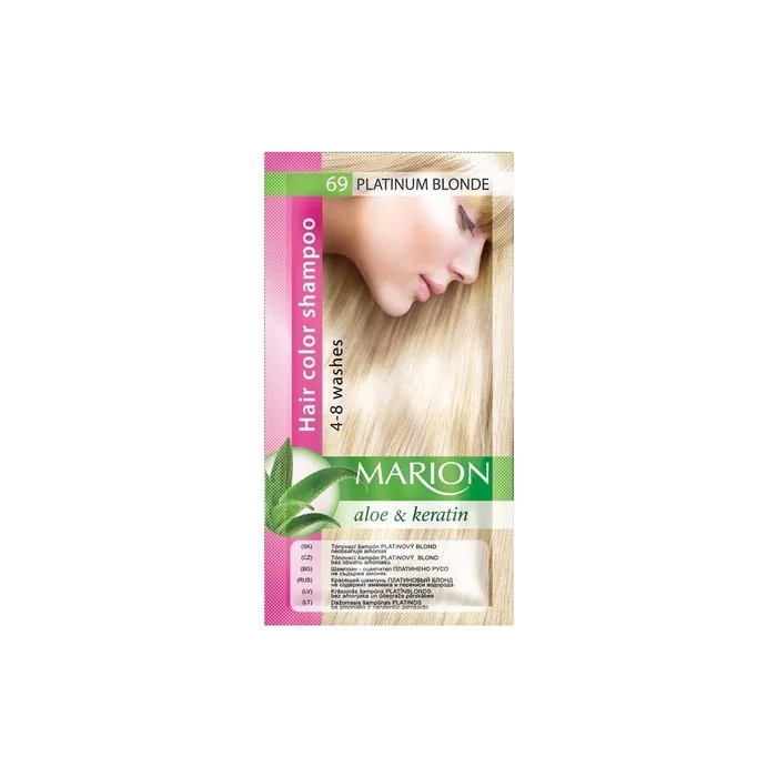 Marion Hair Color Shampoo Sachet Lasting 4-8 Washes 69 Platinum Blonde