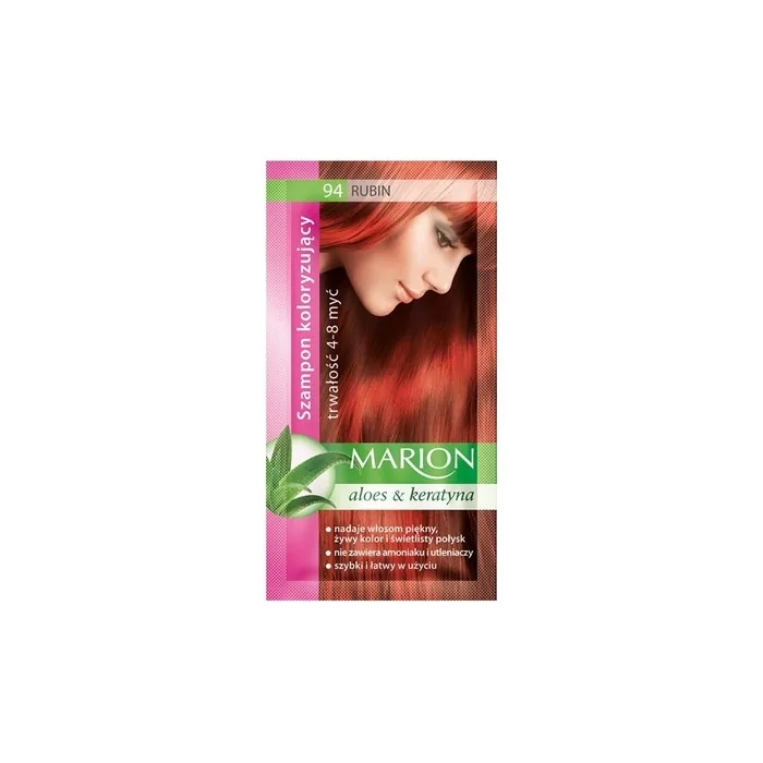 Marion Hair Dye Shampoo 94 Ruby 40ml - Semi-Permanent Colour for 4 to 8 Washes