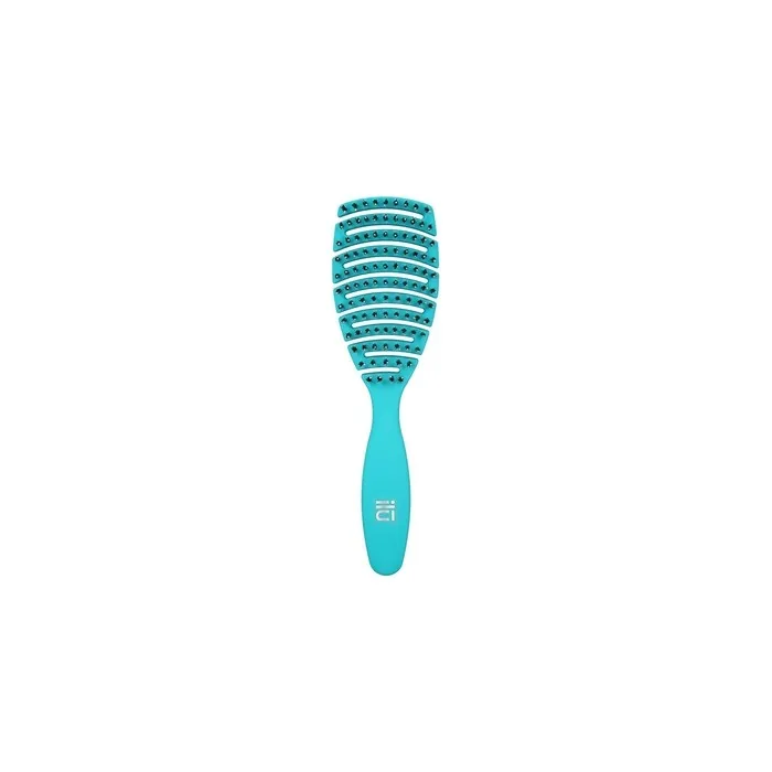 T4B Ilu My Happy Color Ocean Blue Easy Detangling Professional Hairbrush with Soft Hair Bristles