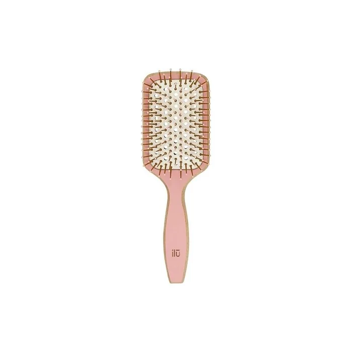 T4B ILU BambooM Detangling Eco Friendly Bamboo Hairbrush Sweet Tangerine Rectangular