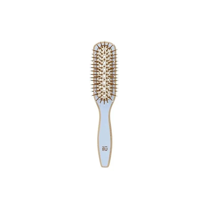 T4B ILU BambooM Detangling Eco Friendly Bamboo Hairbrush True Blue Rectangular Small